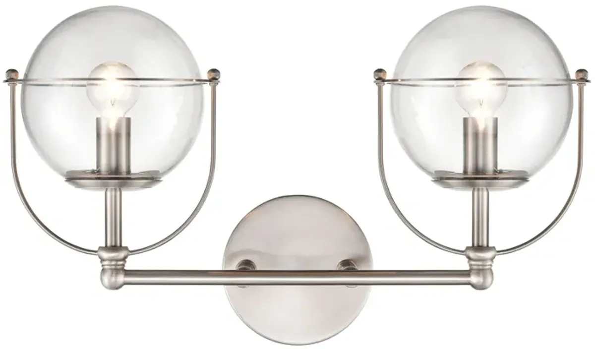 Langford 17'' Wide Silver 2-Light Vanity Light