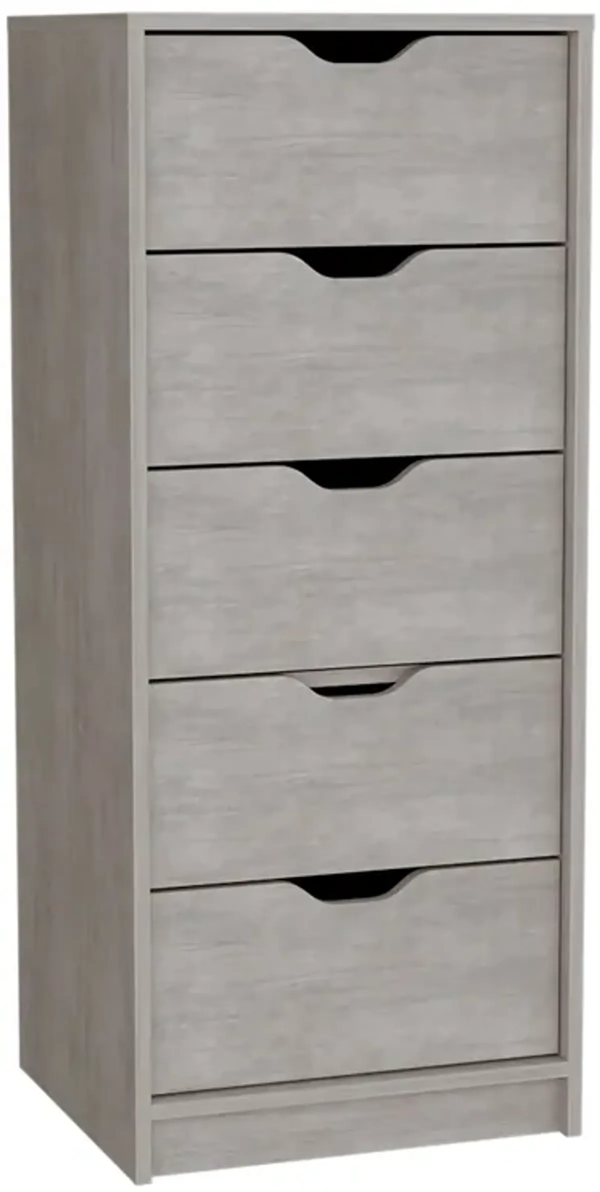 Basilea 5 Drawers Tall Dresser, Pull Out System -Concrete Gray