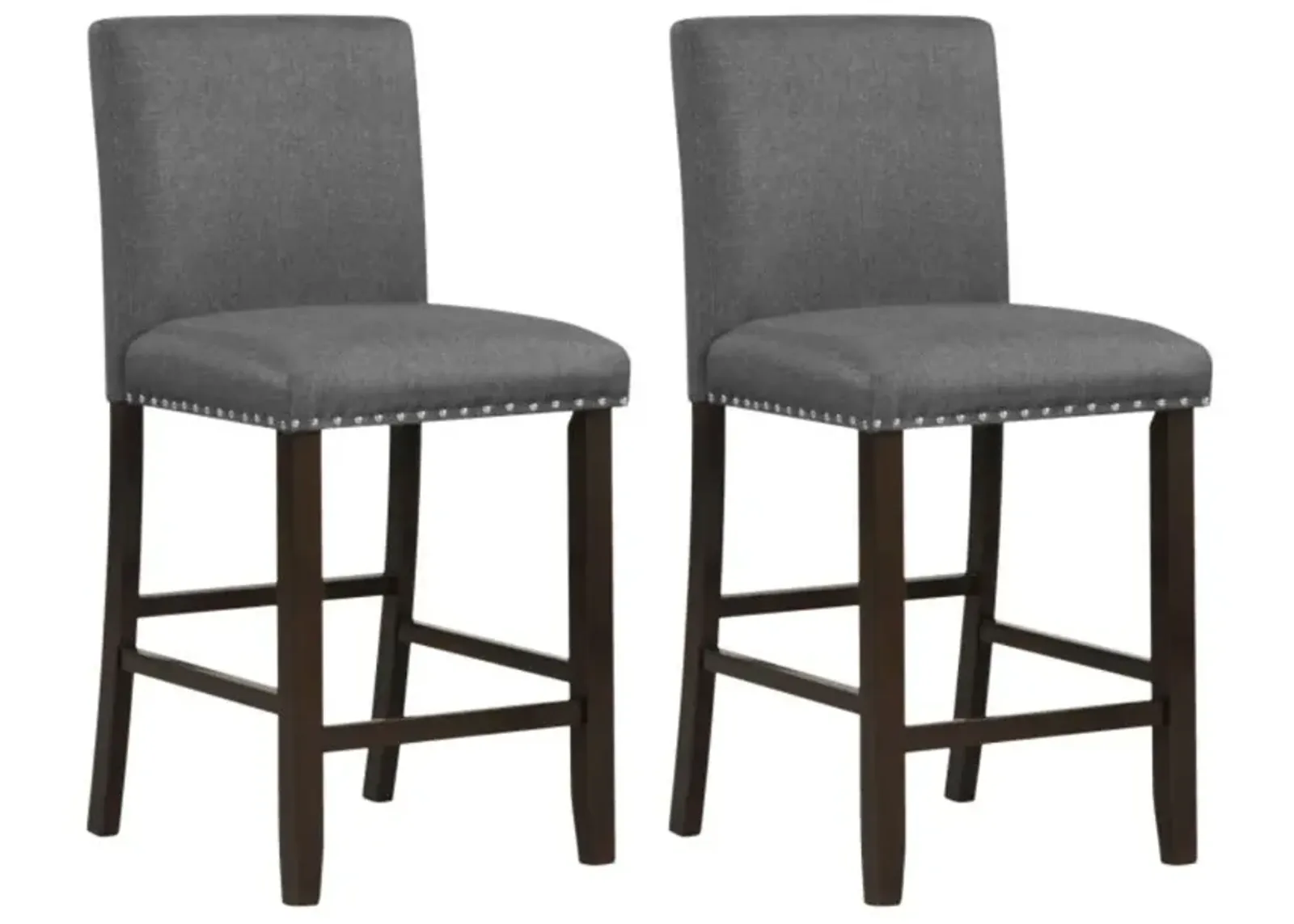 Hivvago Set of 2 PVC Leather Bar Stools with Back for Kitchen Island