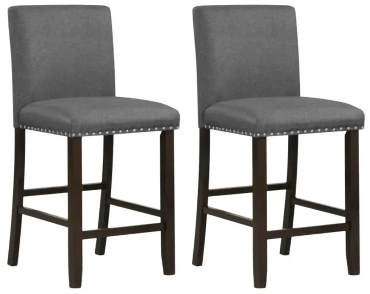 Hivvago Set of 2 PVC Leather Bar Stools with Back for Kitchen Island