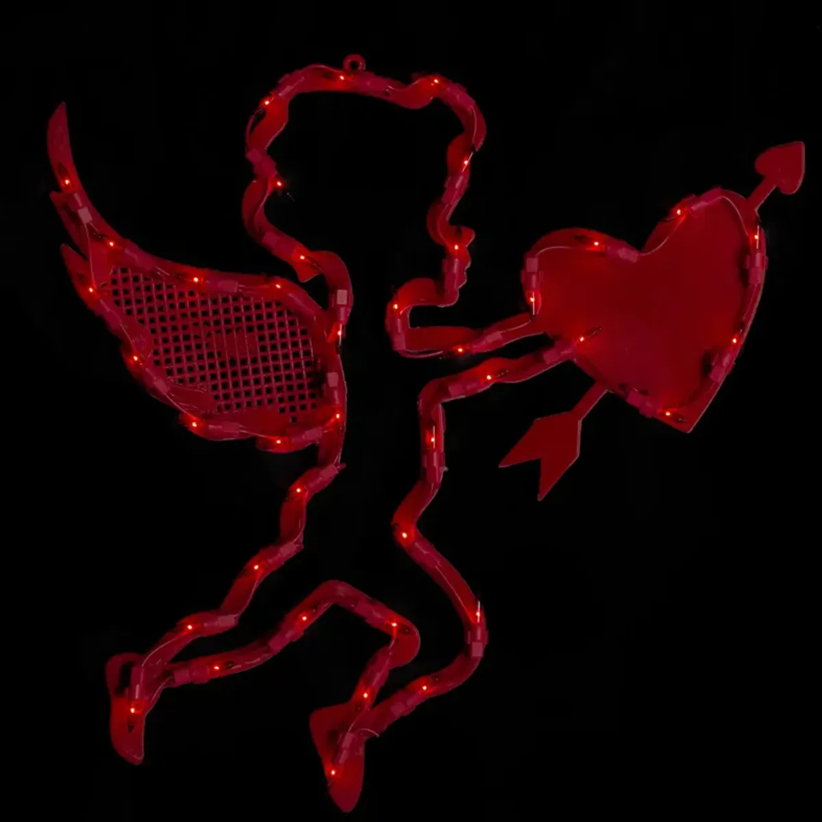 17" Lighted Red Cupid with Heart Valentine's Day Window Silhouette Decoration