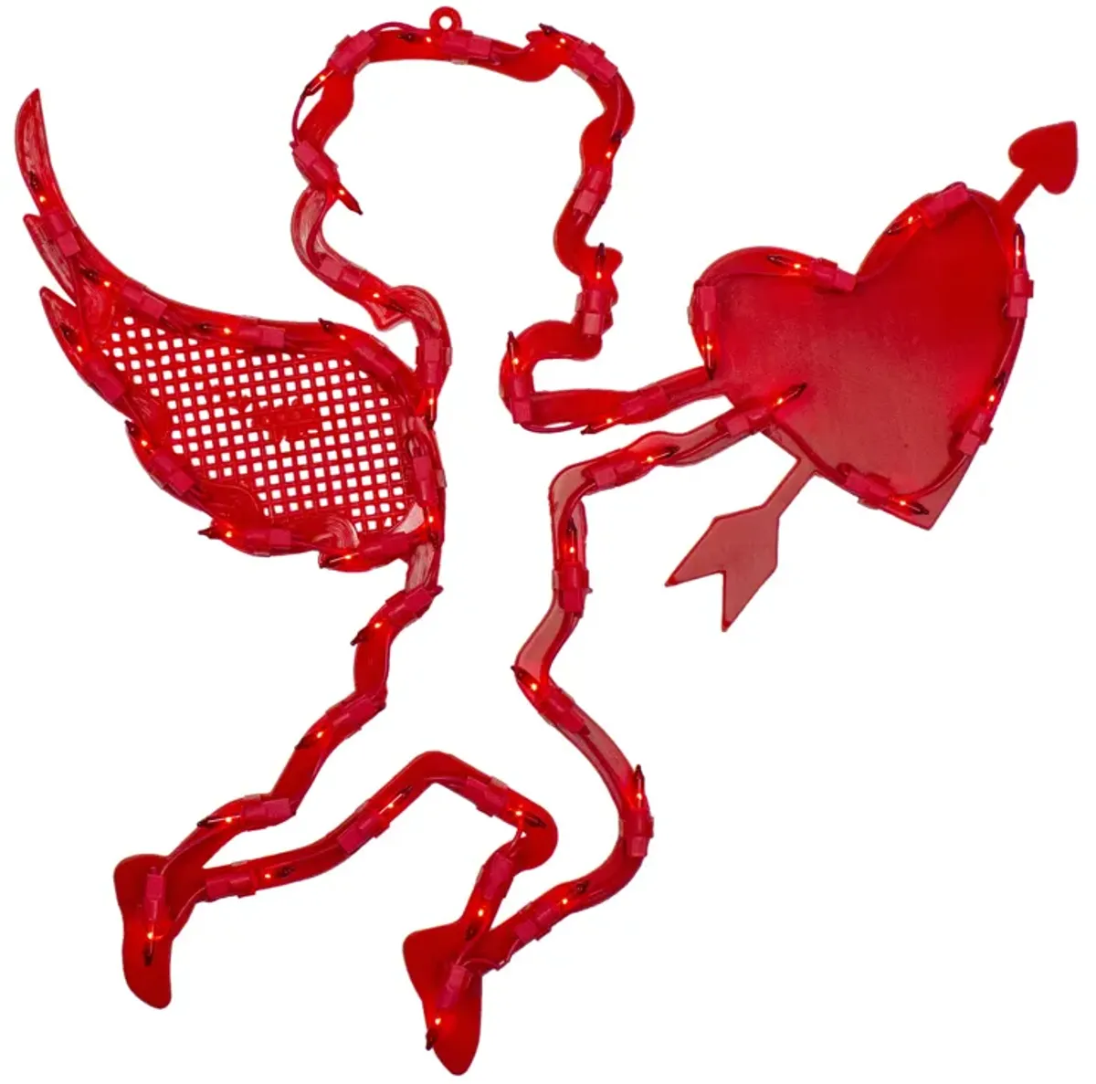 17" Lighted Red Cupid with Heart Valentine's Day Window Silhouette Decoration