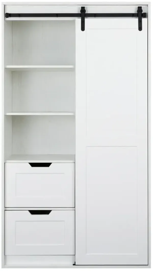 Classic Wardrobe with Sliding Barn Door