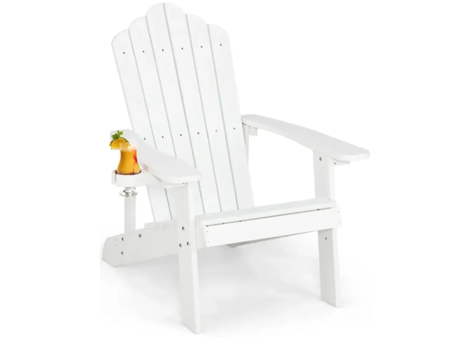 Hivvago Weather Resistant HIPS Outdoor Adirondack Chair with Cup Holder