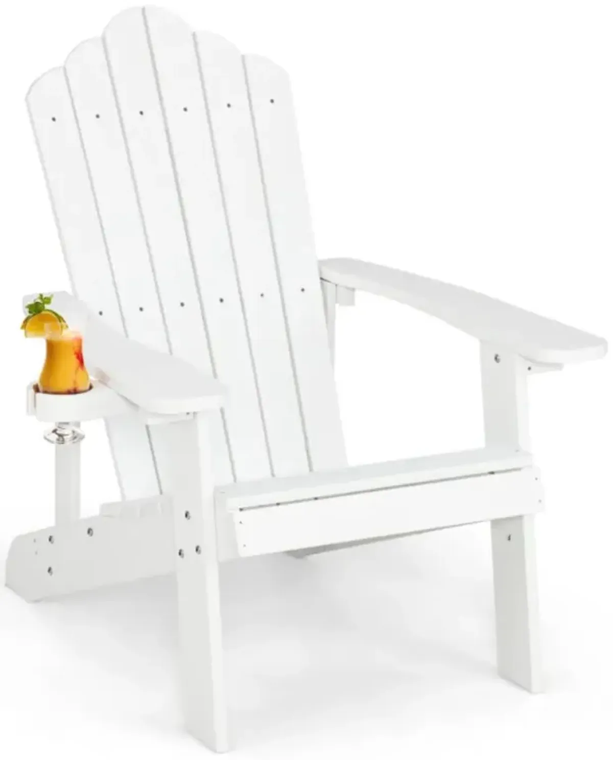 Hivvago Weather Resistant HIPS Outdoor Adirondack Chair with Cup Holder