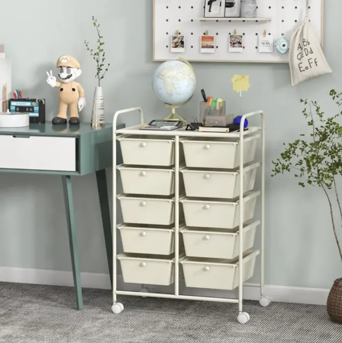 Hivvago 10-Drawer Rolling Storage Cart