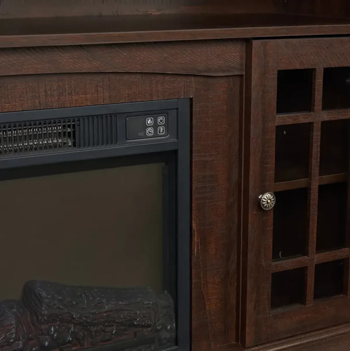 Streamdale Modern TV Stand with Fireplace Insert, Espresso, 58.25" W