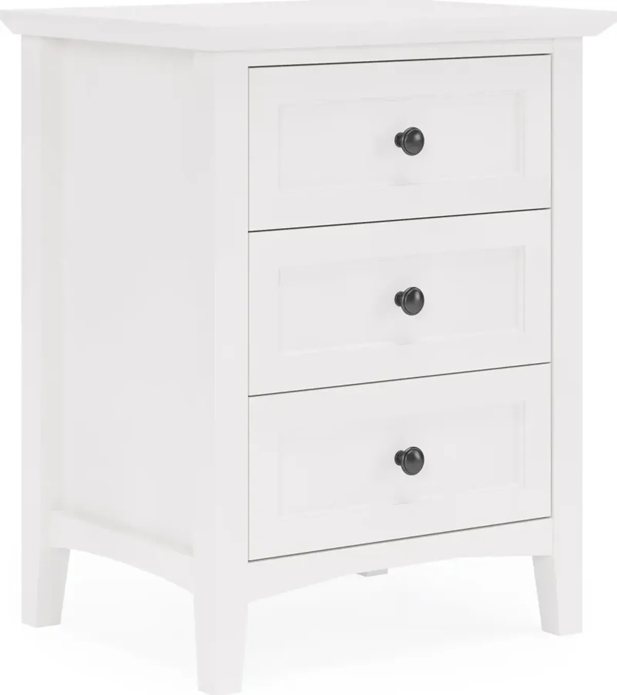 Grace Three Drawer Nightstand in Snowfall White