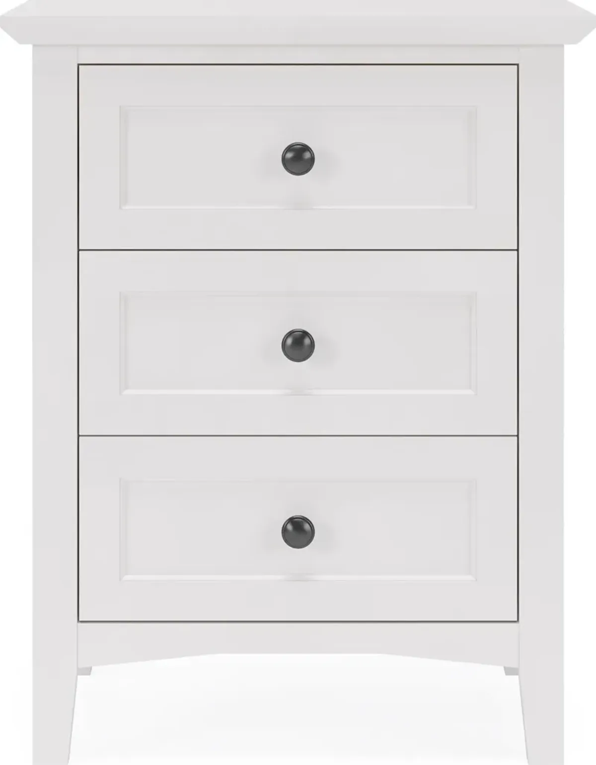 Grace Three Drawer Nightstand in Snowfall White