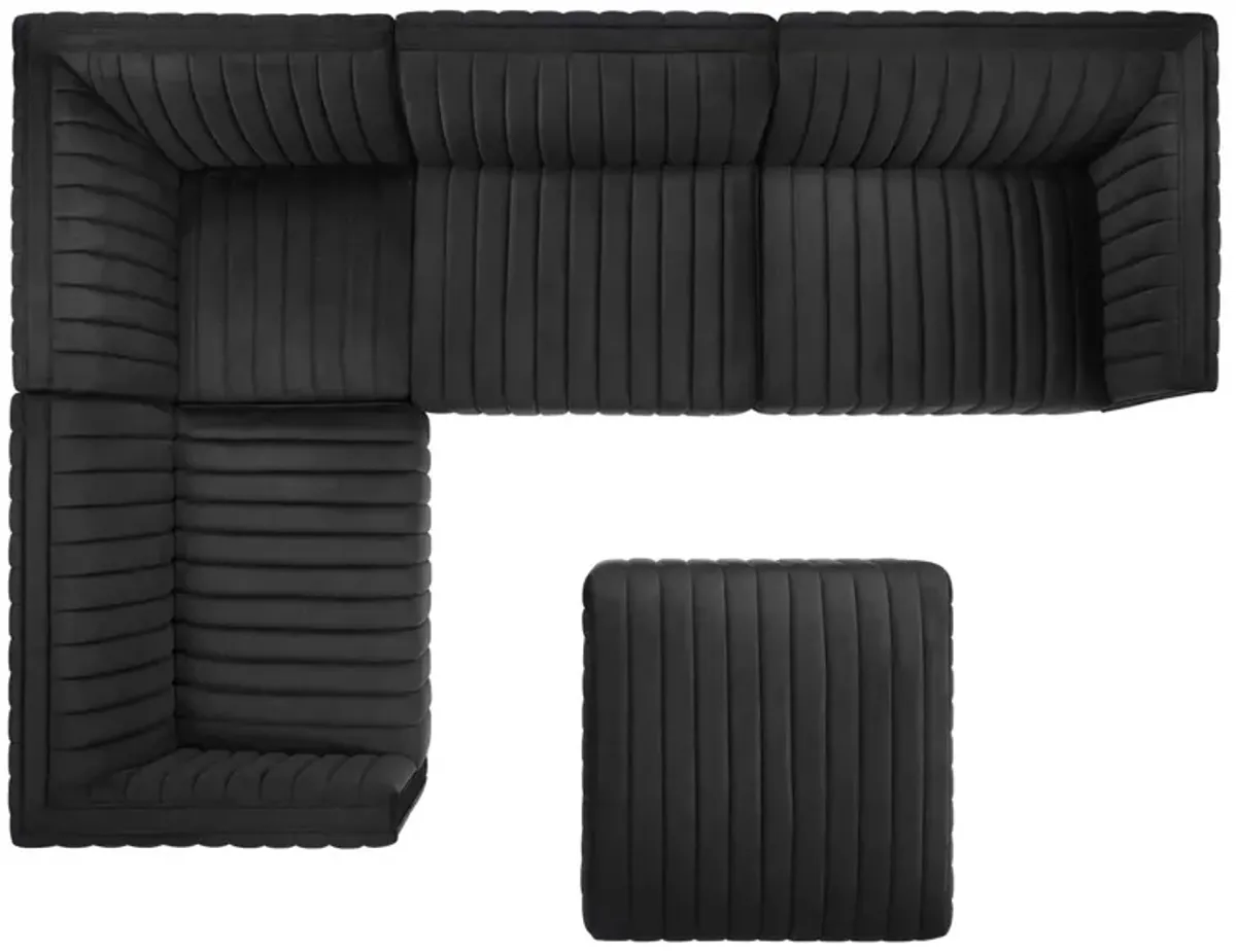 Conjure Channel Tufted Performance Velvet 5-Piece Sectional