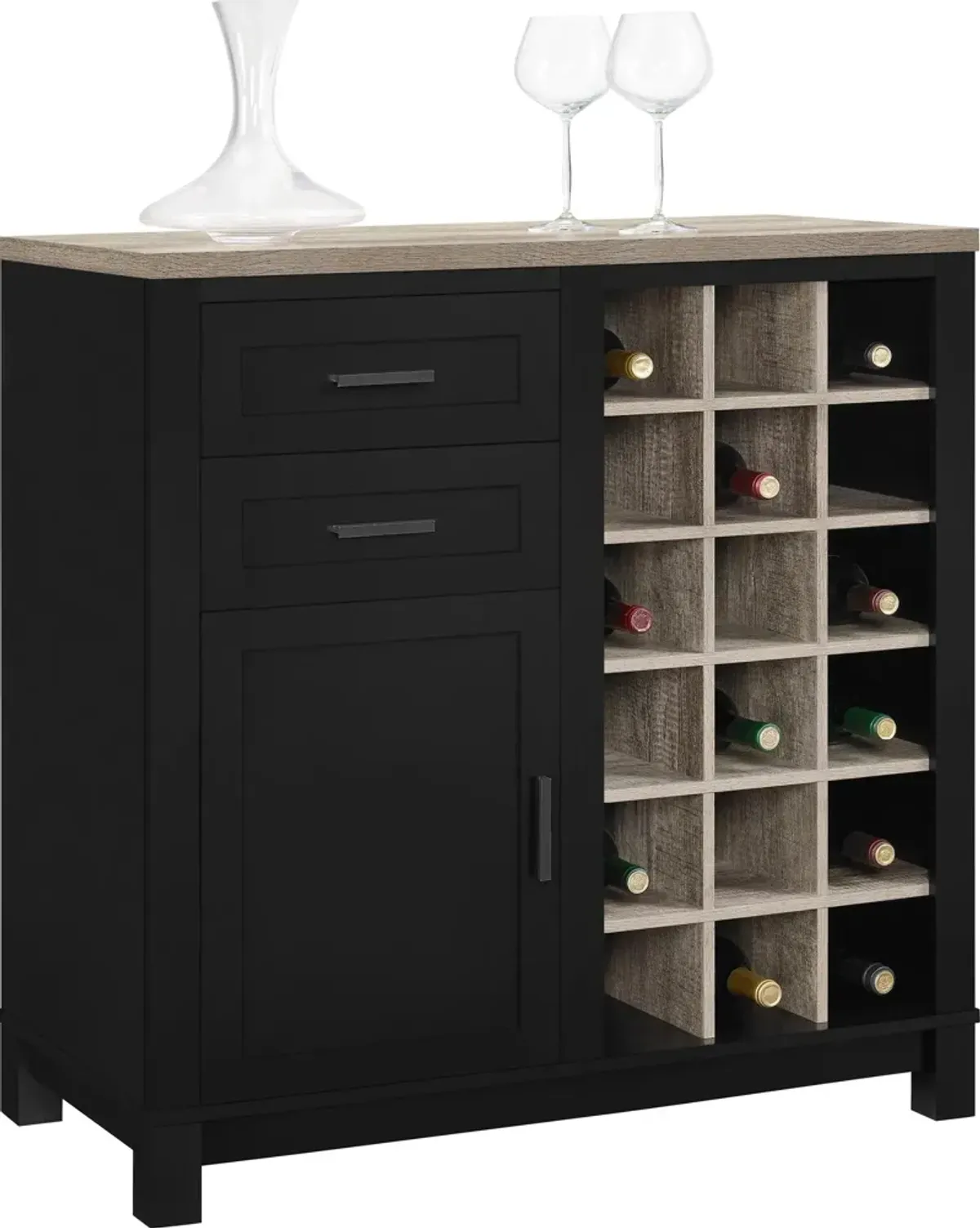 Ameriwood Home Carver Bar Cabinet, Black