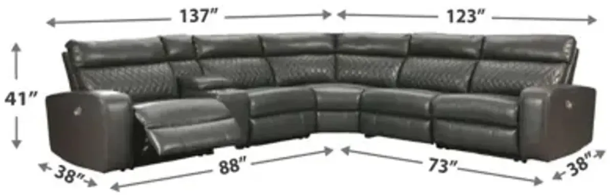 Samperstone 6-Piece Power Reclining Sectional