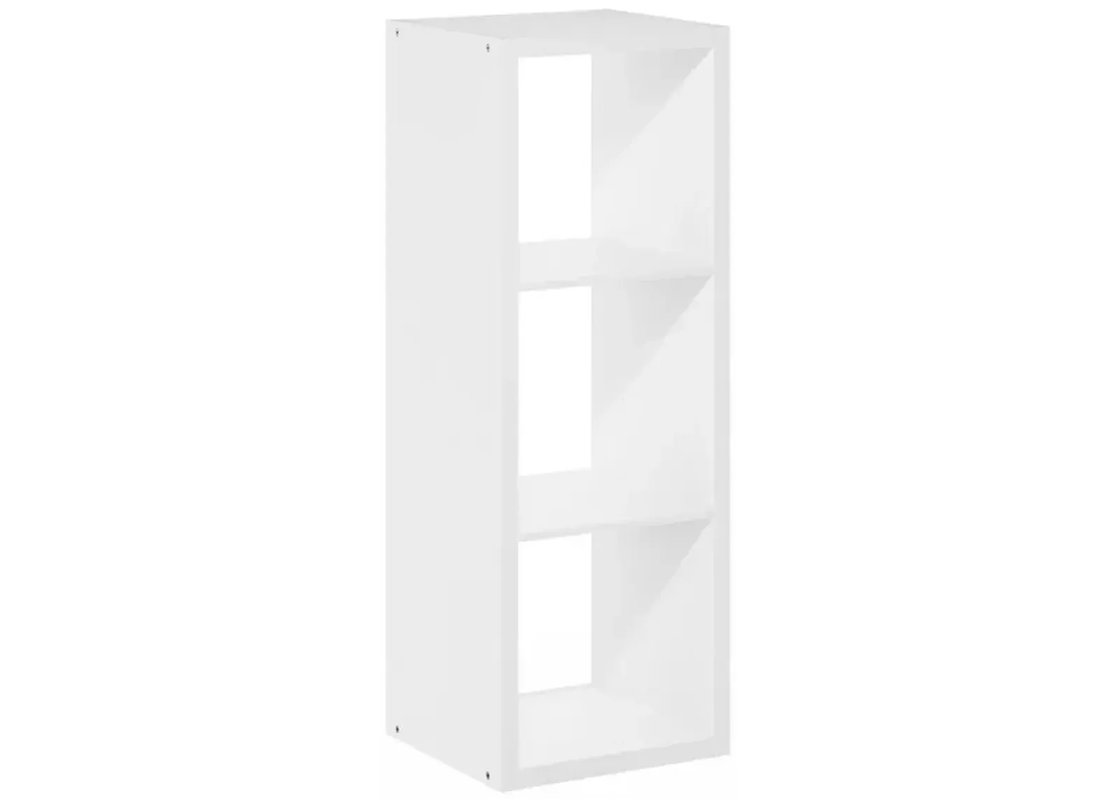 Cubicle Open Back Decorative Cube Storage Organizer, 3-Cube, White