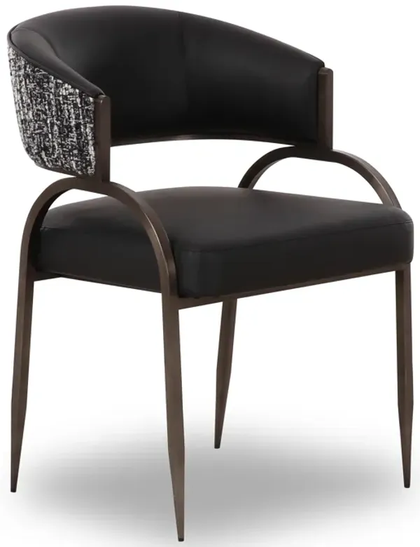 Tatum Black Vegan Leather 2-Tone Dining Chair