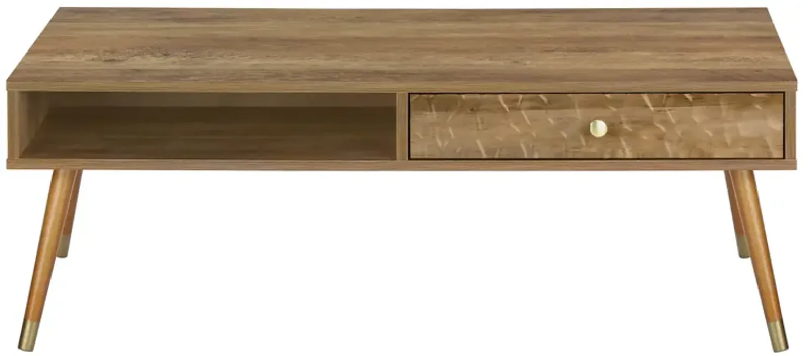 Monarch Specialties I 2836 Coffee Table, Accent, Cocktail, Rectangular, Storage, Living Room, 44"L, Wood, Laminate, Walnut, Mid Century