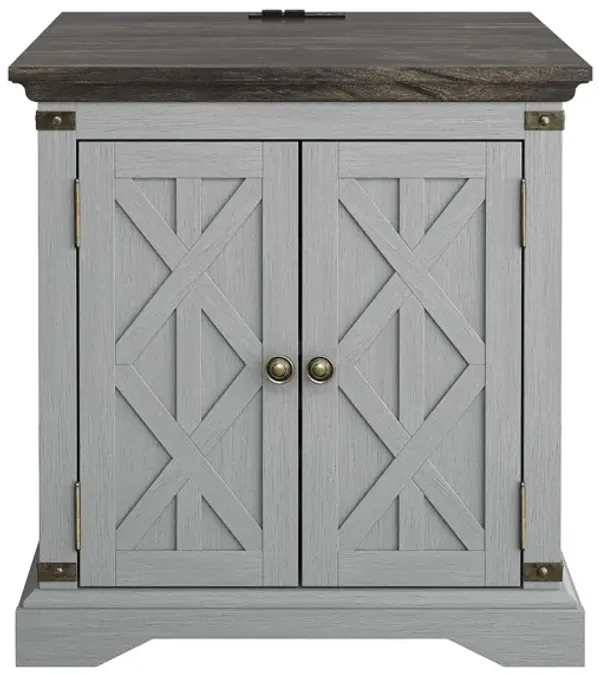 FESTIVO Farmhouse End Table with Charging Station