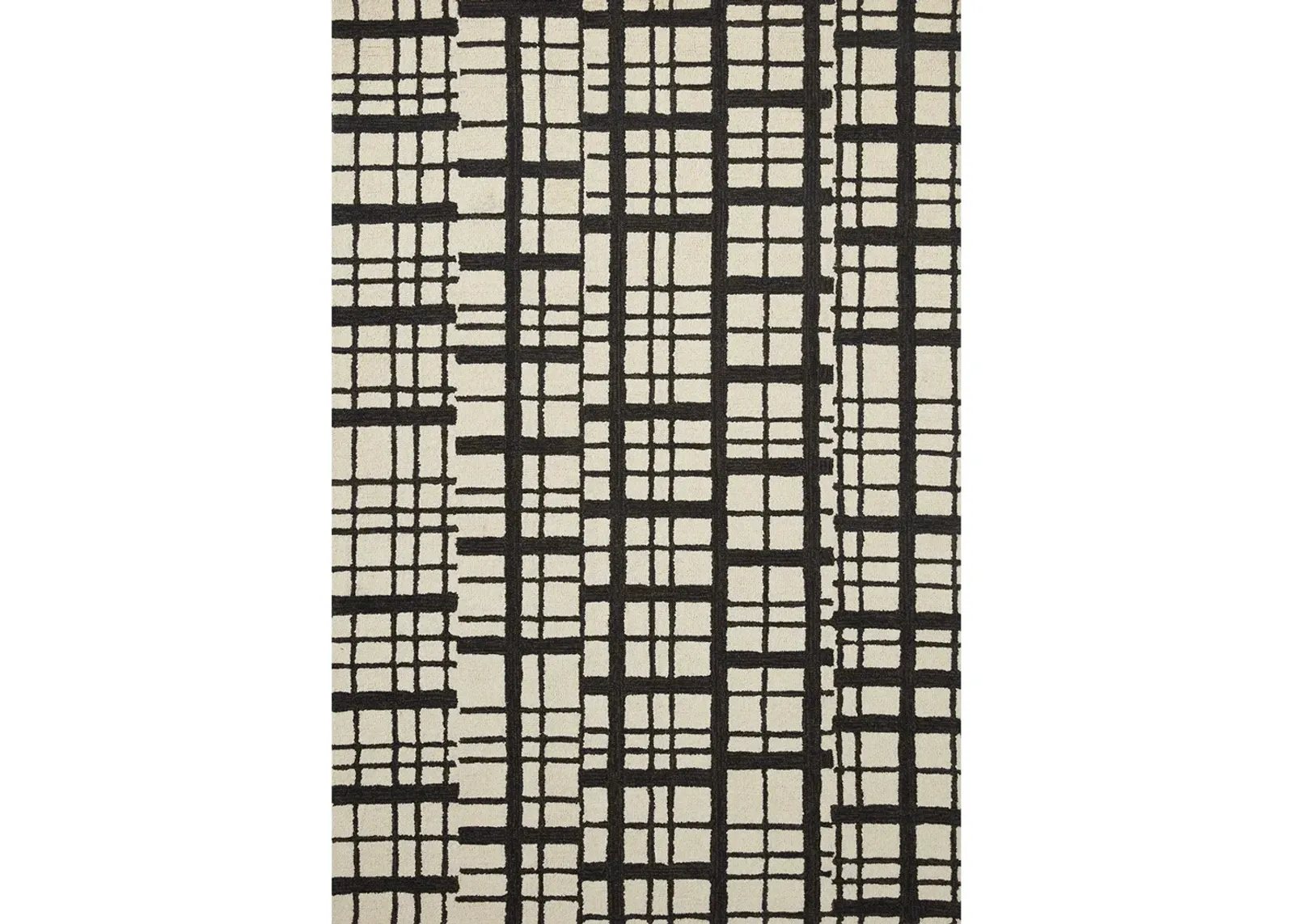 Polly POL02 Black/Ivory 5' x 7'6" Rug