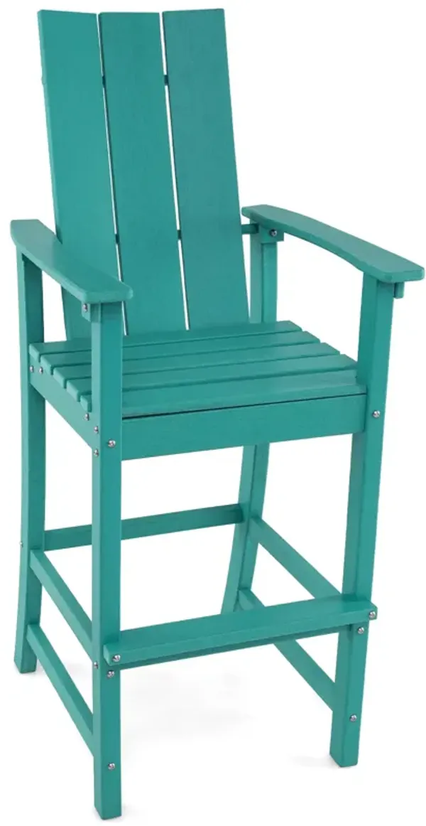 Adirondack Outdoor Bar Stool with Ergonomic Backrest – Comfortable Patio Seating