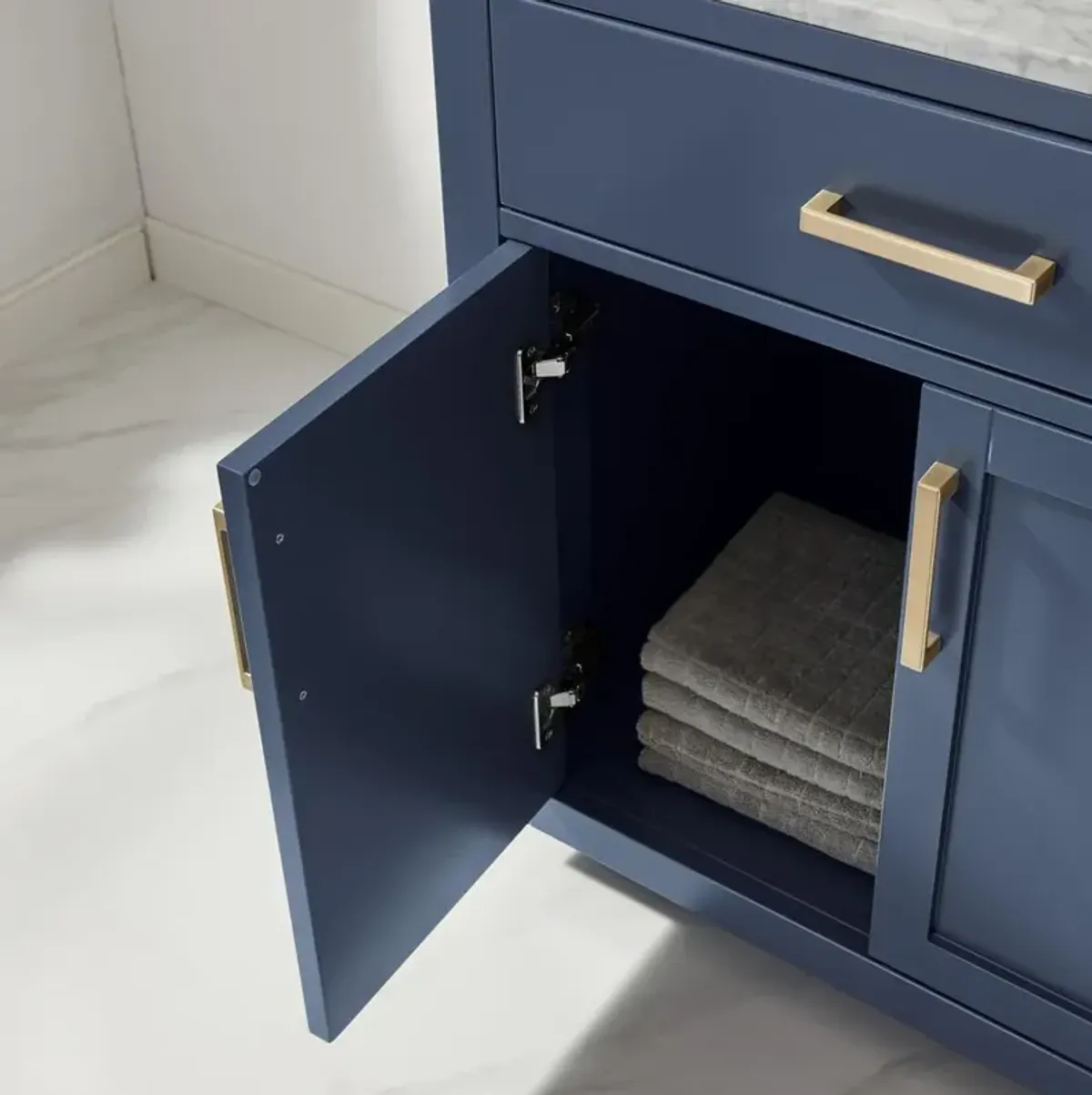 Altair Single Bathroom Vanity Cabinet Only in Royal�Blue and Mirror, without Countertop