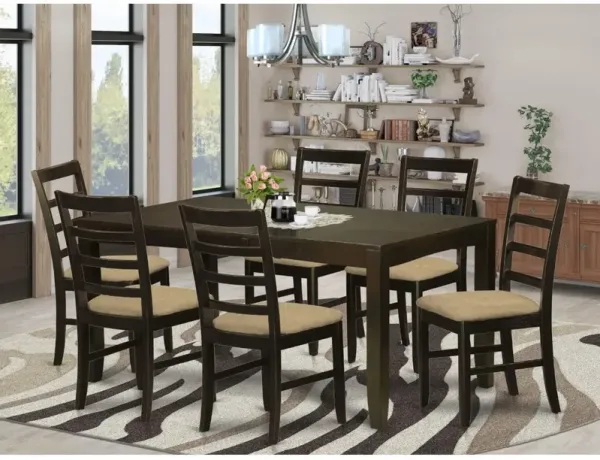 7 Pc Dining room set-Dining Table with Leaf and 6 Dining Chairs