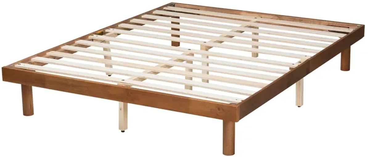 Baxton Studio Winston Modern Walnut Brown Finished Wood Queen Size Platform Bed frame