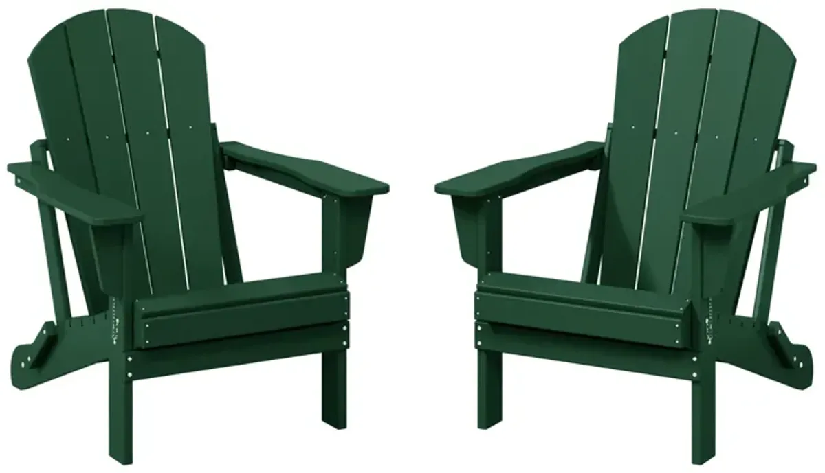 WestinTrends Westintrends 2 piece set outdoor folding Poly Adirondack chair