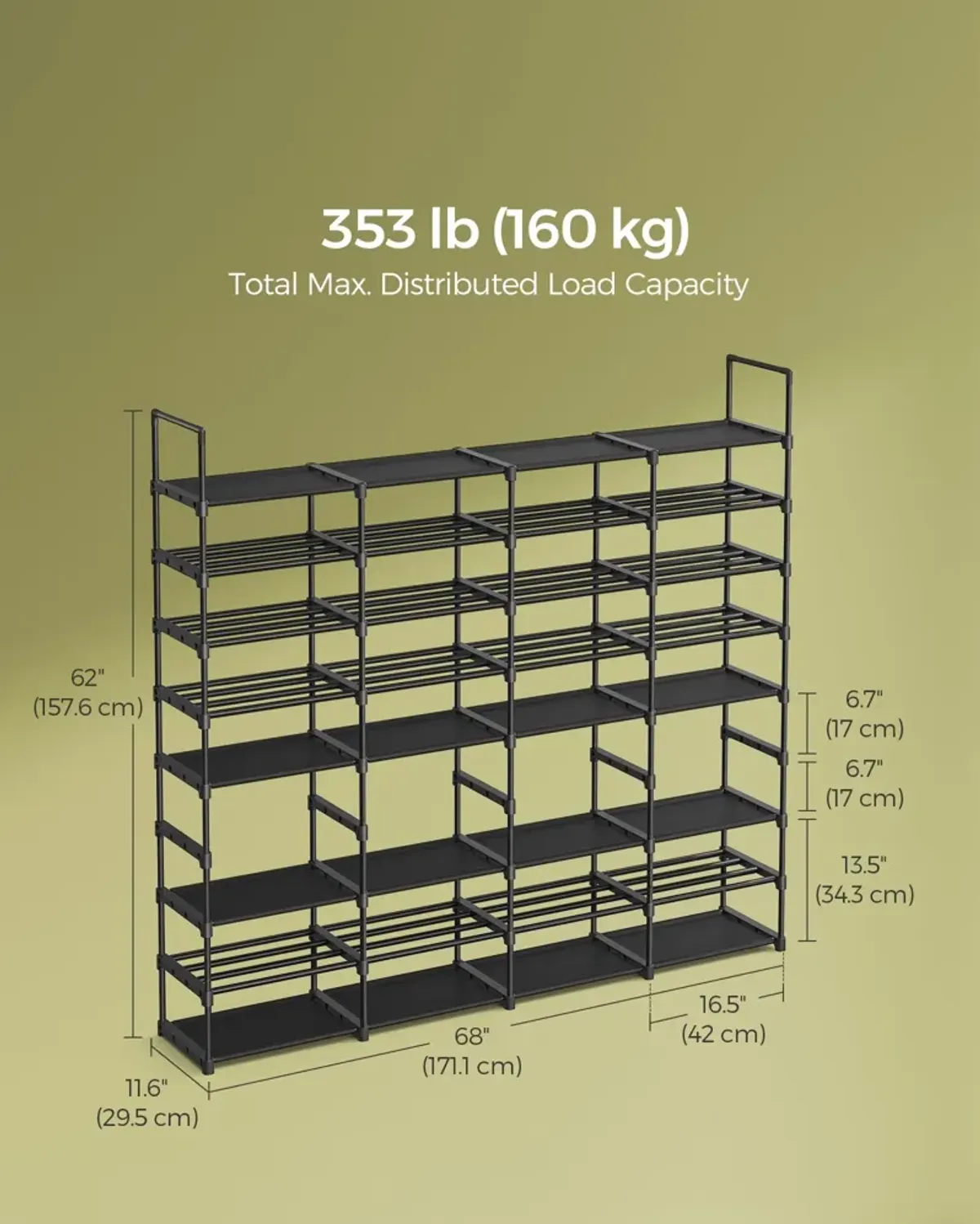 8-Tier Large Shoe Rack