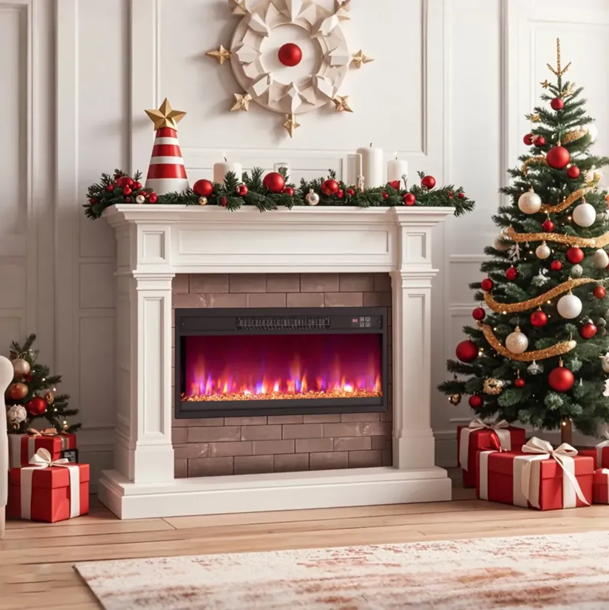 Electric Fireplace Insert with Remote Control for Easy Installation and Cozy Home Heating
