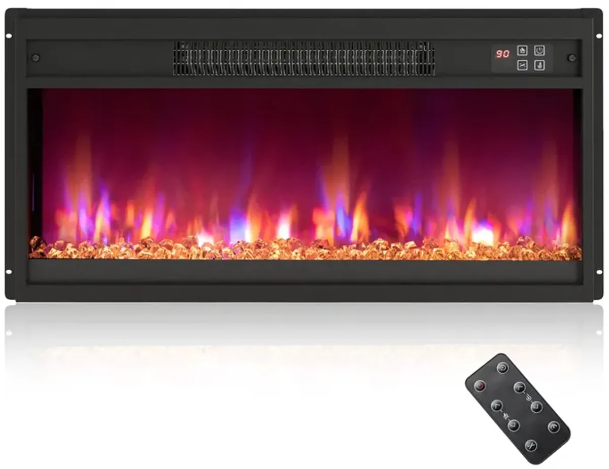 Electric Fireplace Insert with Remote Control for Easy Installation and Cozy Home Heating