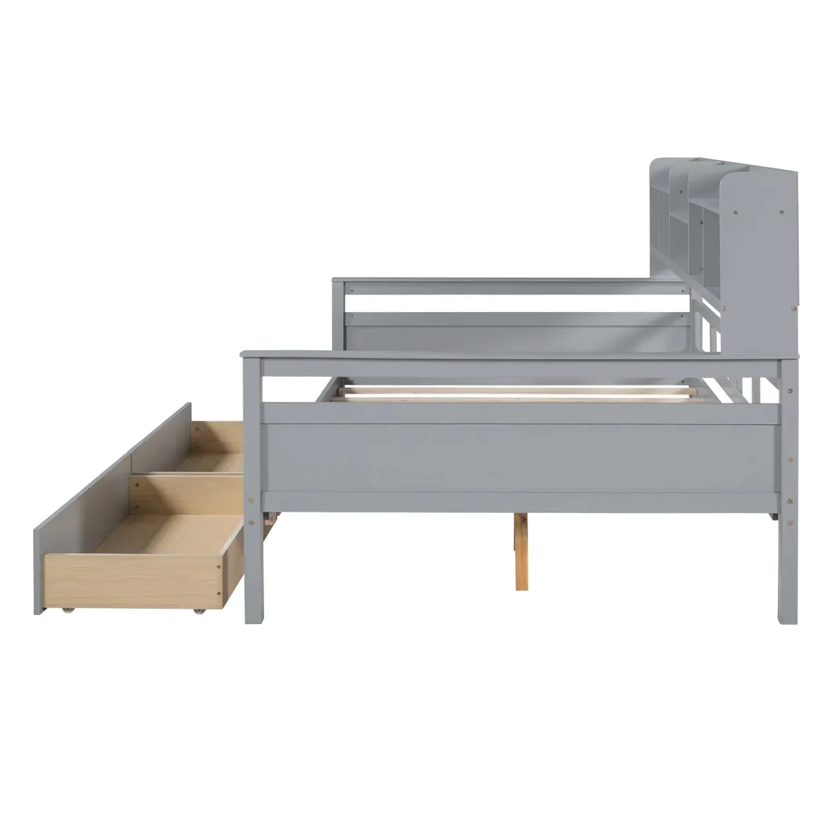 Merax Modern Daybed Bed with  Storage Shelves