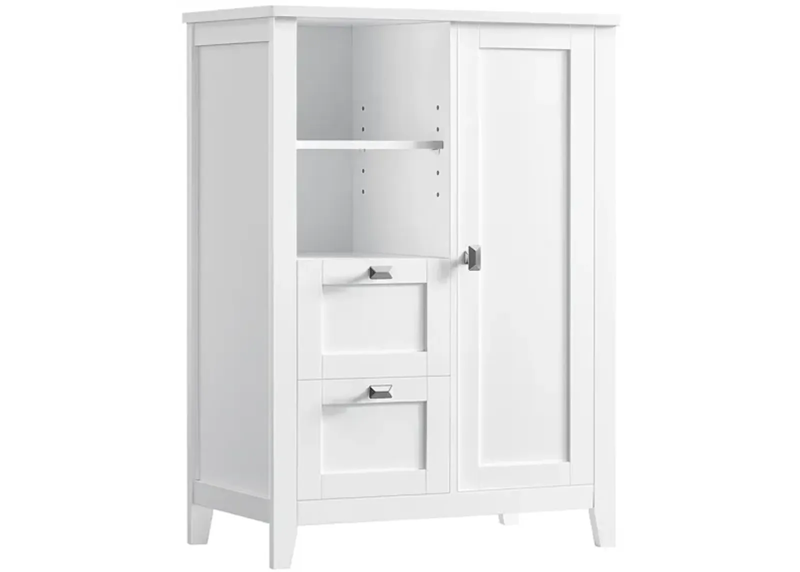 Bathroom Floor Storage Cabinet with Adjustable Shelves