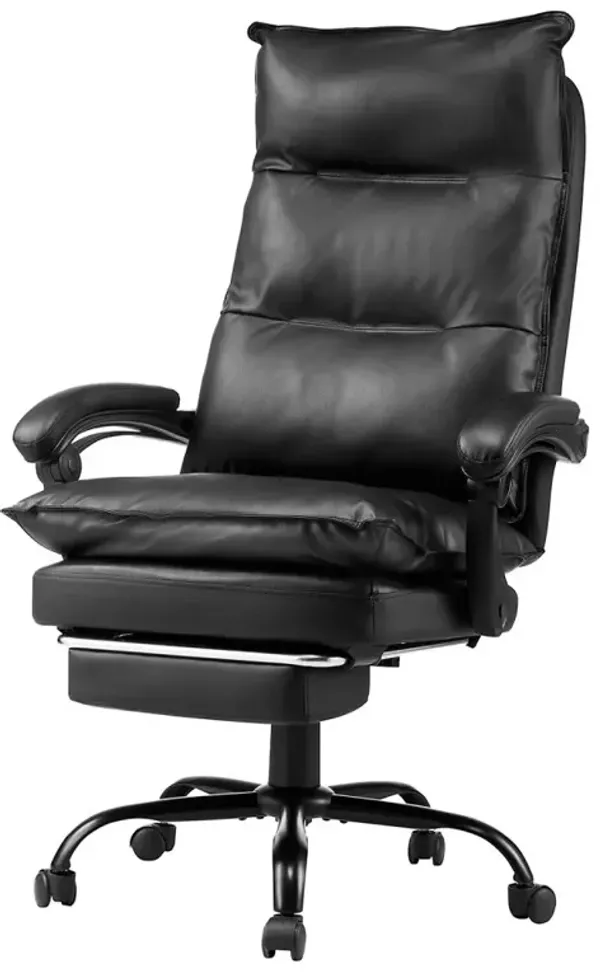 Executive Office Chair With Footrest With High Back Office Chair With Lumbar Pillow