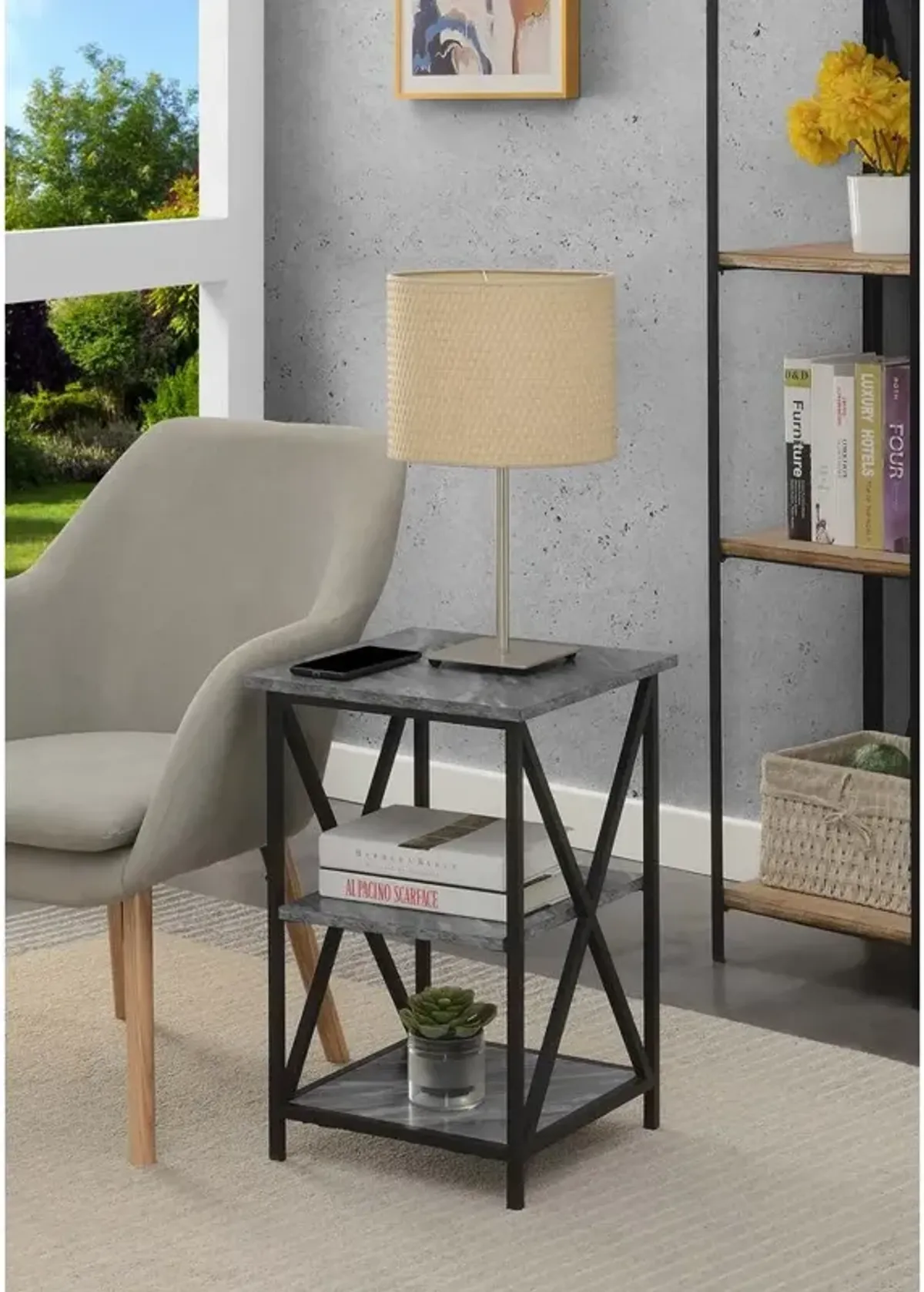 Convenience Concepts Tucson End Table with Shelves, R4-0548