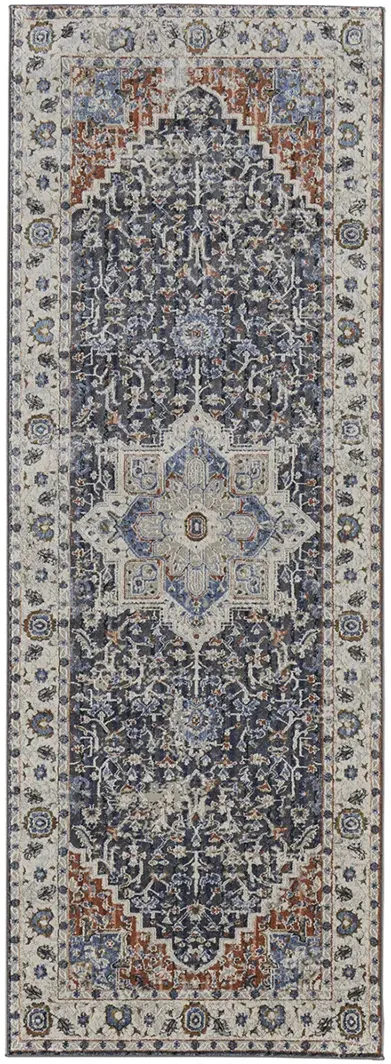 Kaia 39HTF Ivory/Blue/Red 2' x 3' Rug