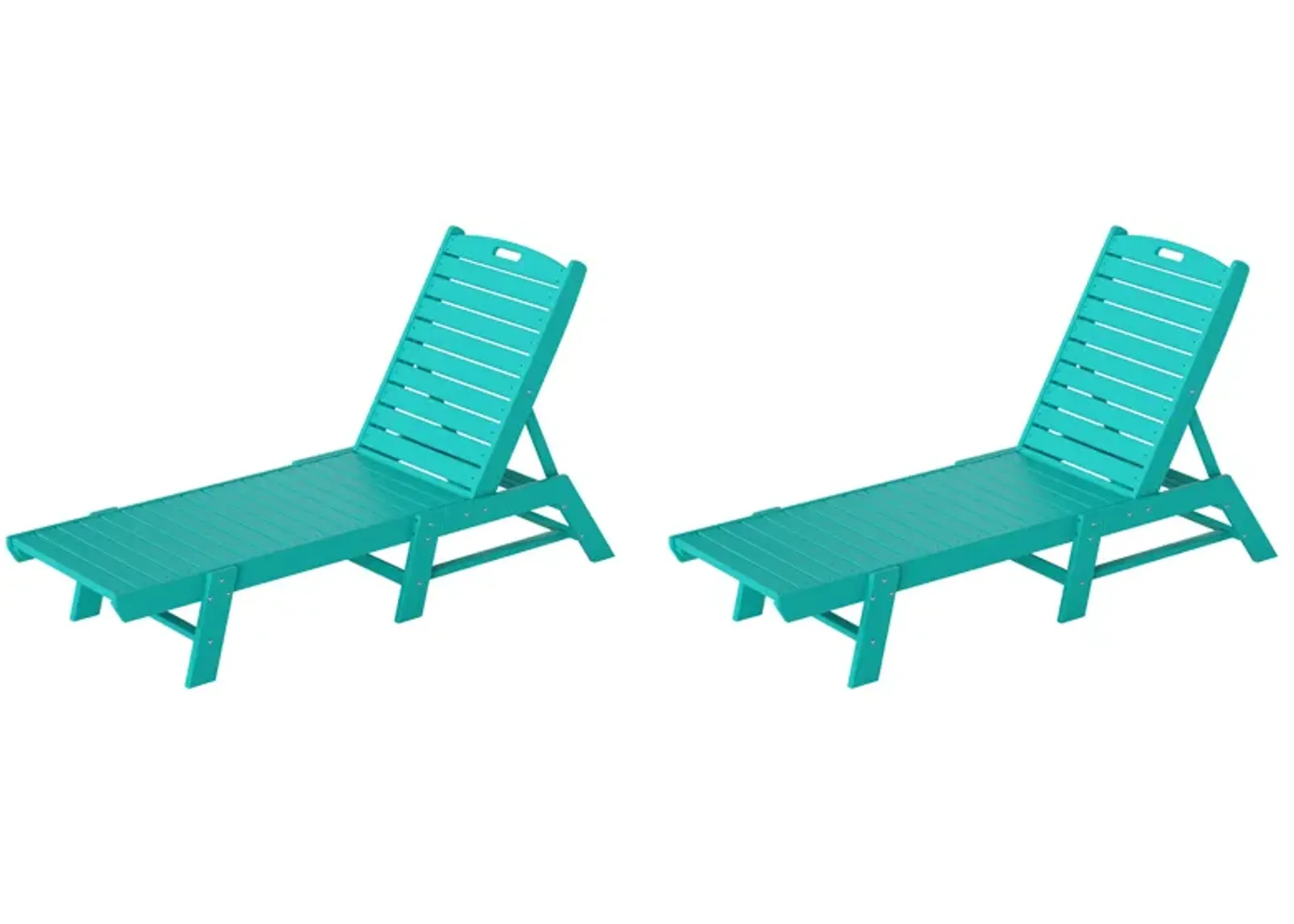 Reclining Outdoor Patio Adjustable Chaise Lounge Chair (Set of 2)