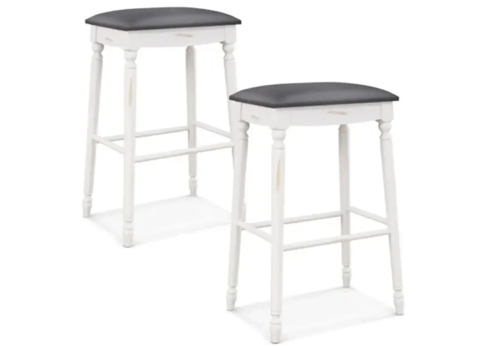 Hivvago 24"/ 29" Bar Stool Set of 2 with Padded Seat Cushions and Wood Legs