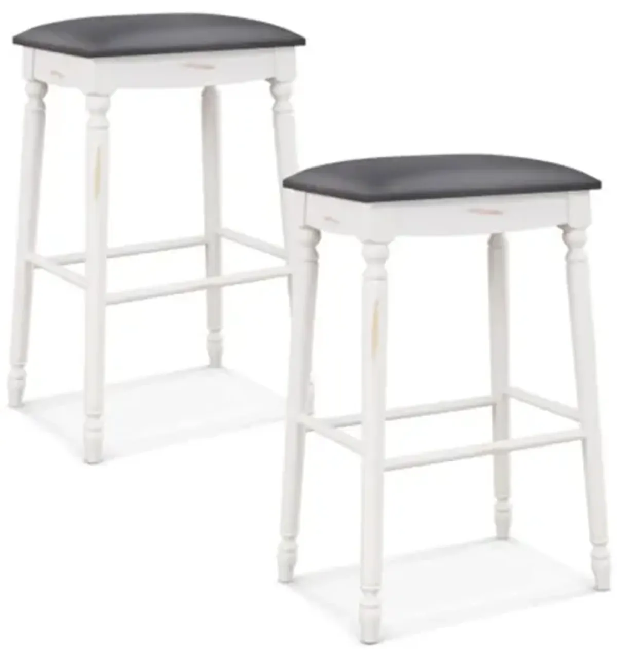 Hivvago 24"/ 29" Bar Stool Set of 2 with Padded Seat Cushions and Wood Legs