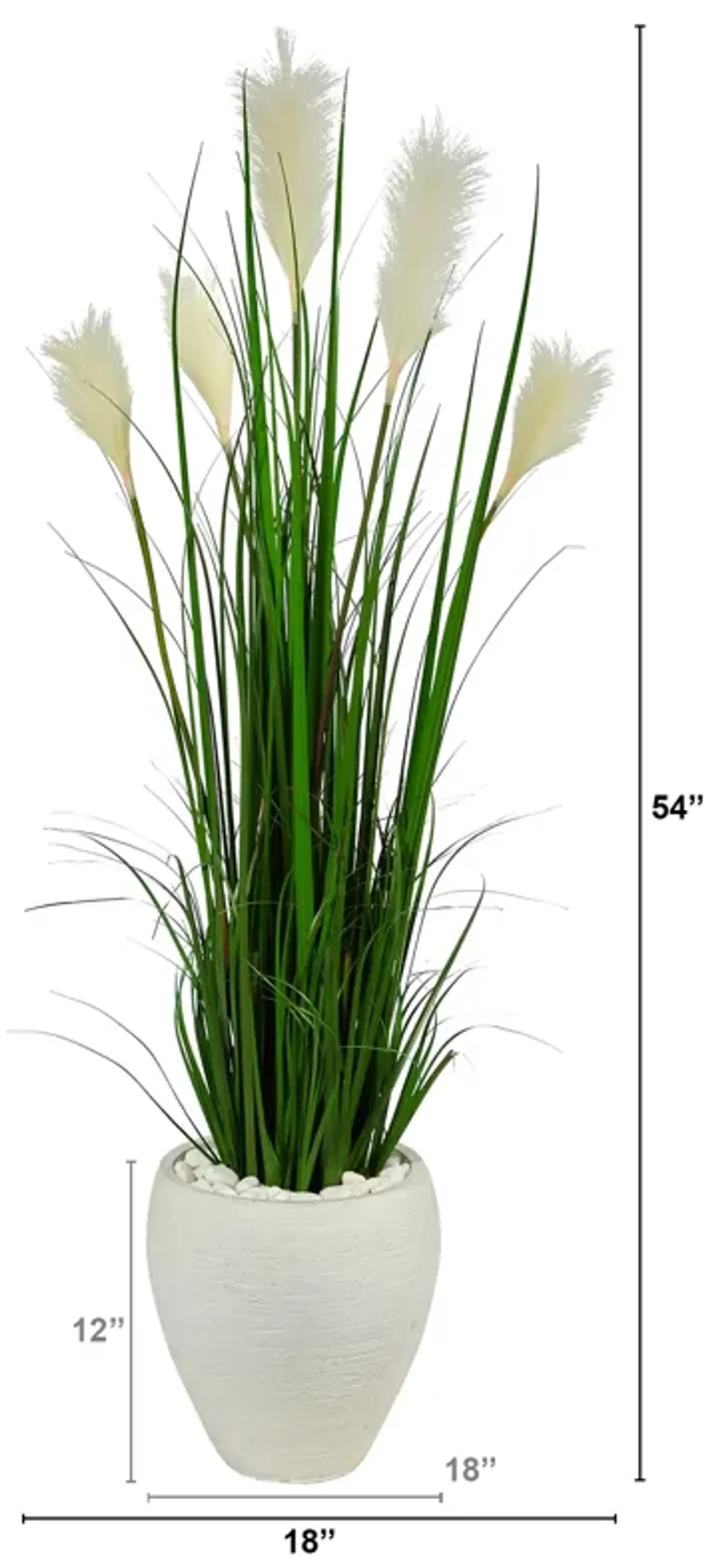 Hivvago 4.5" Wheat Plum Grass Artificial Plant in White Planter