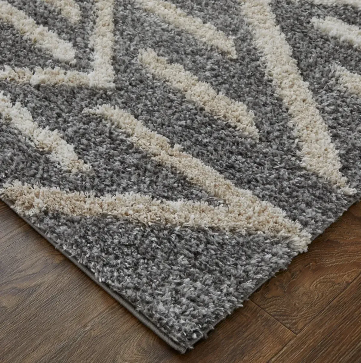 Mynka 39IBF Gray/Ivory 2'6" x 8' Rug