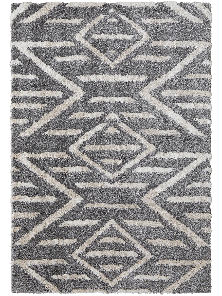 Mynka 39IBF Gray/Ivory 2'6" x 8' Rug