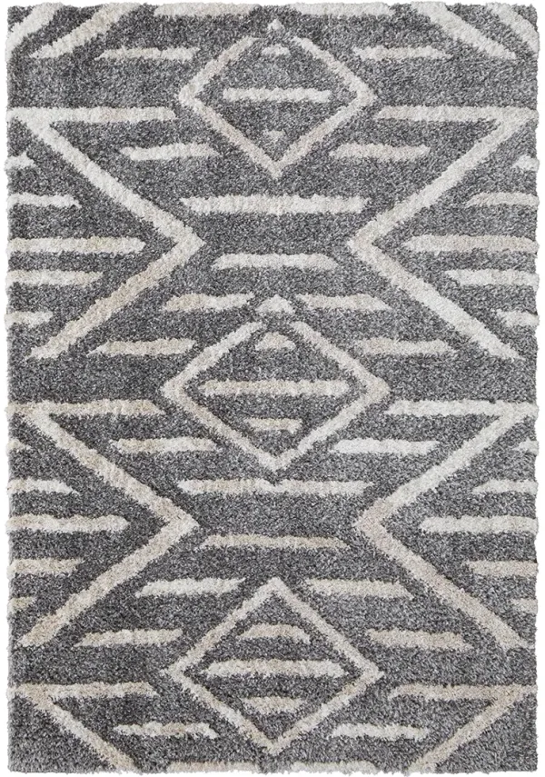 Mynka 39IBF Gray/Ivory 2'6" x 8' Rug