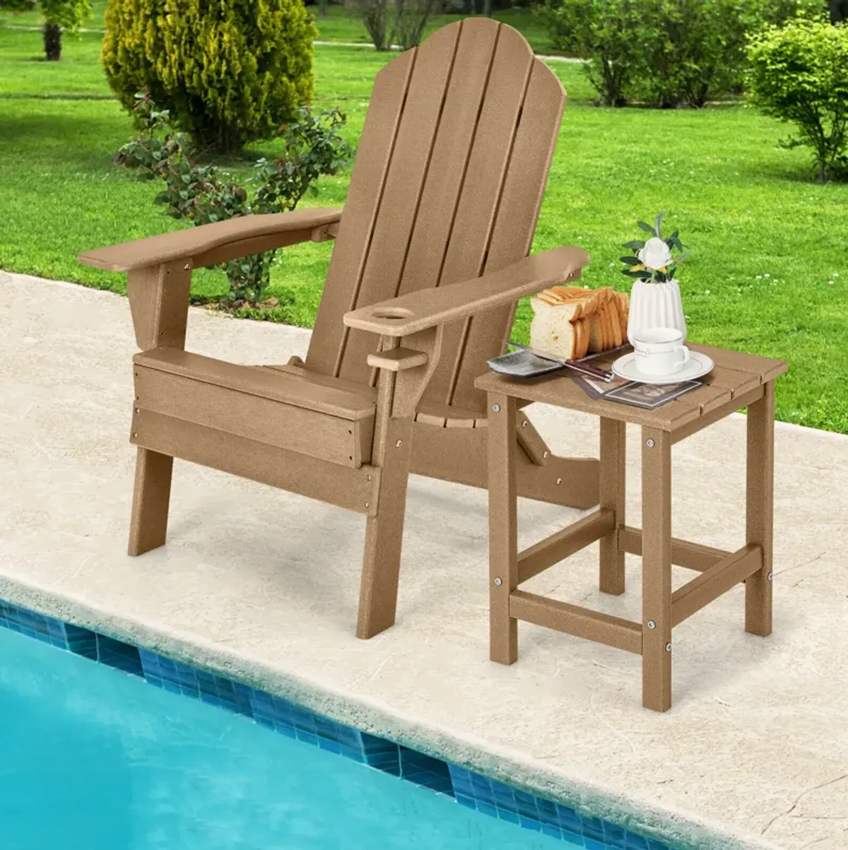 14 Inch Square Weather-Resistant Adirondack Side Table