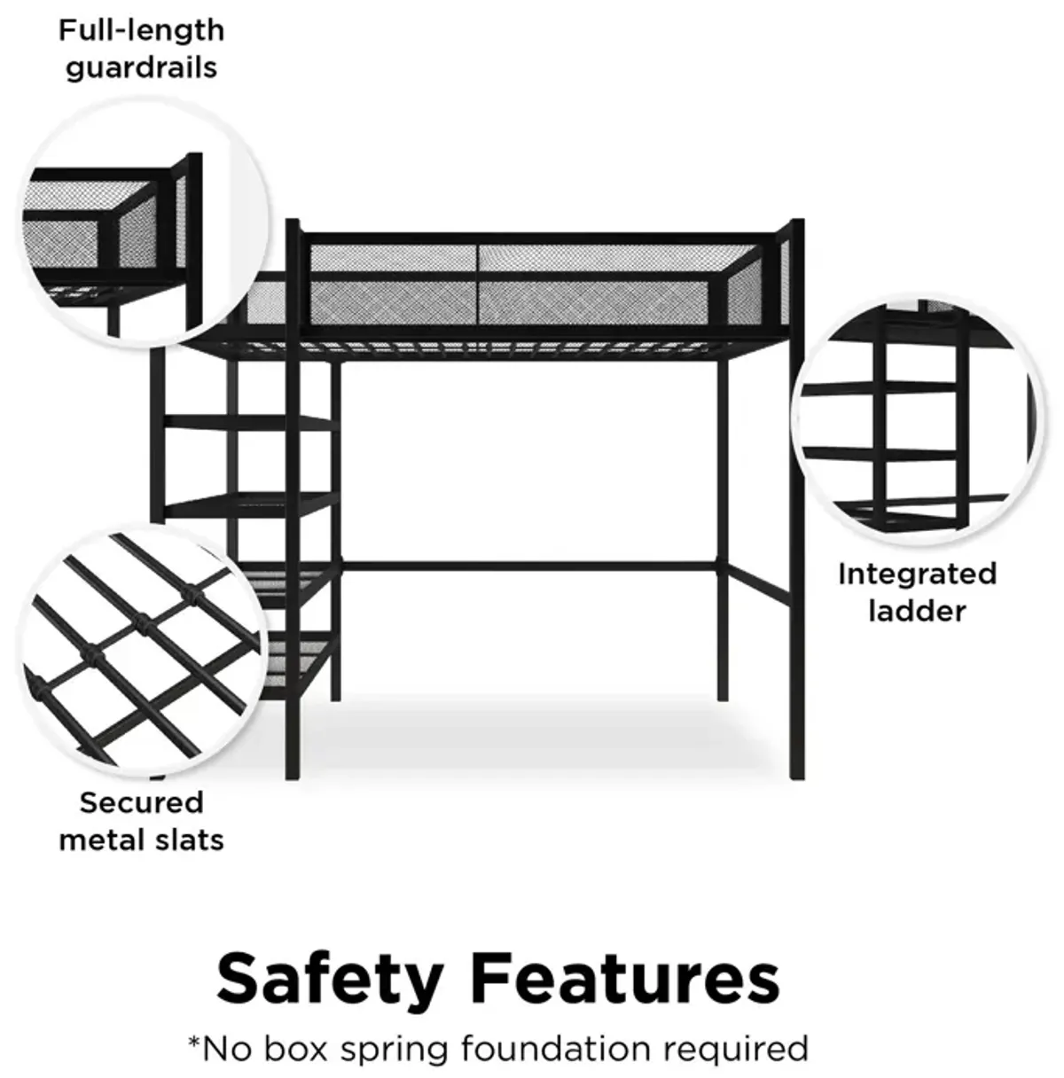 Bloom Storage Loft Bed with Bookcase