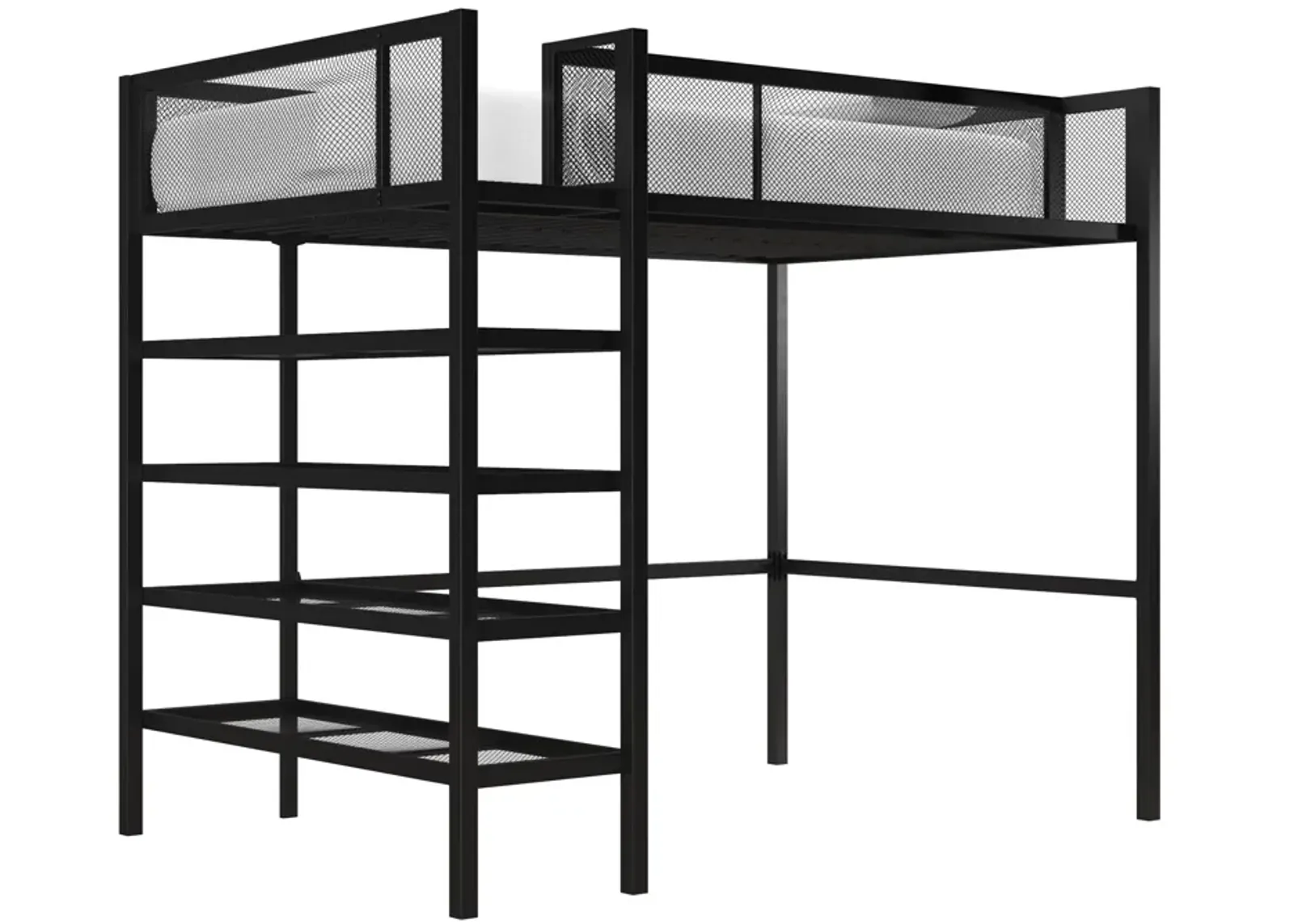 Bloom Storage Loft Bed with Bookcase