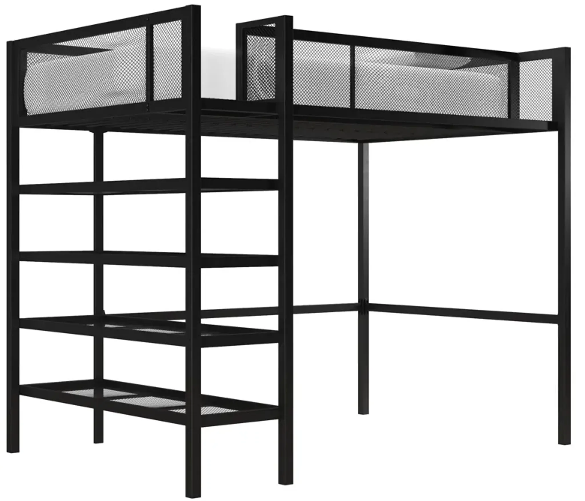 Bloom Storage Loft Bed with Bookcase | Furniture.com