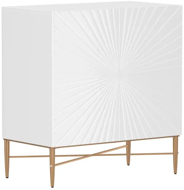 32 in. H Vintage Wood Gold 2 Door Storage Cabinet