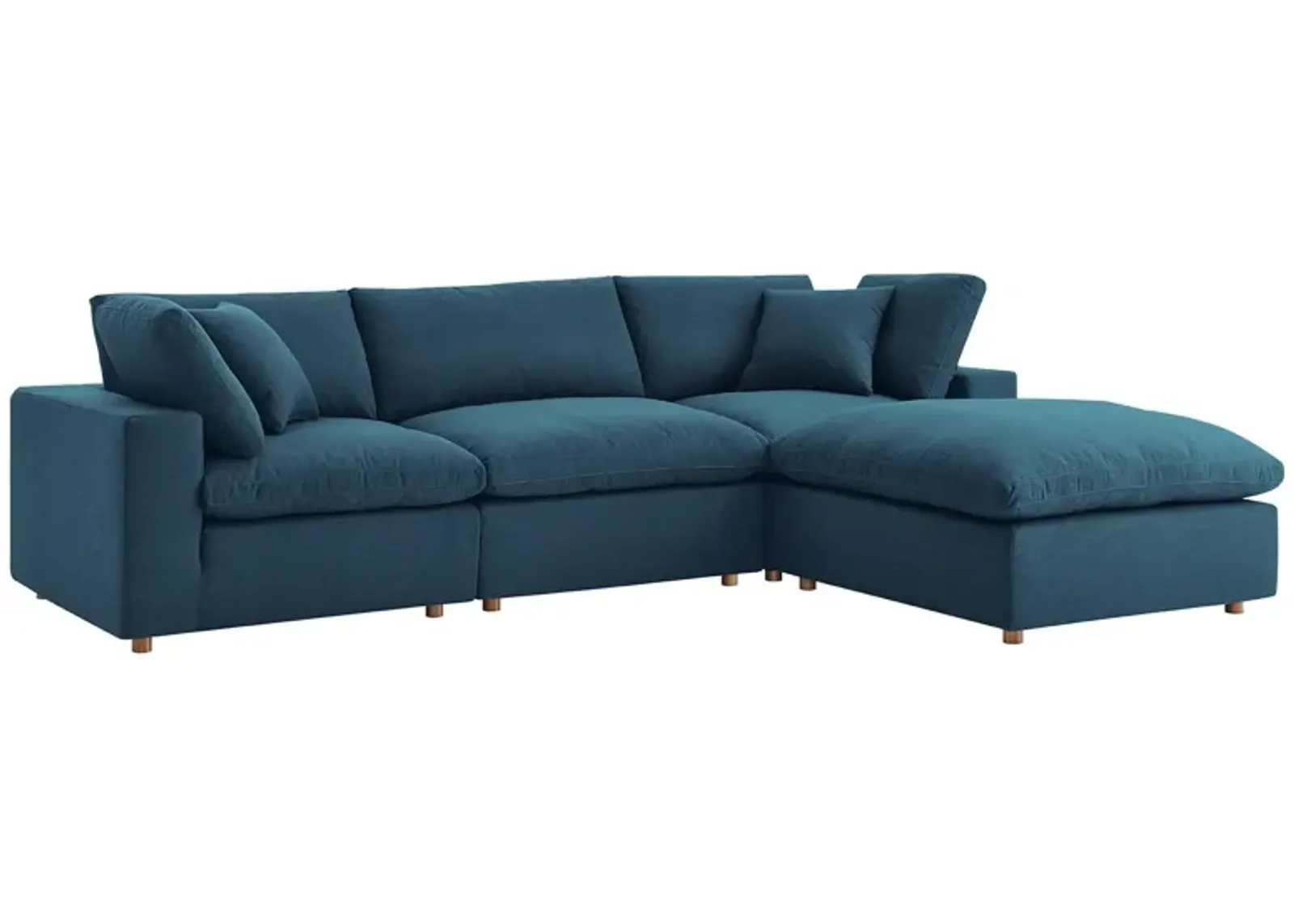 Commix Down Filled Overstuffed 4 Piece Sectional Sofa Set