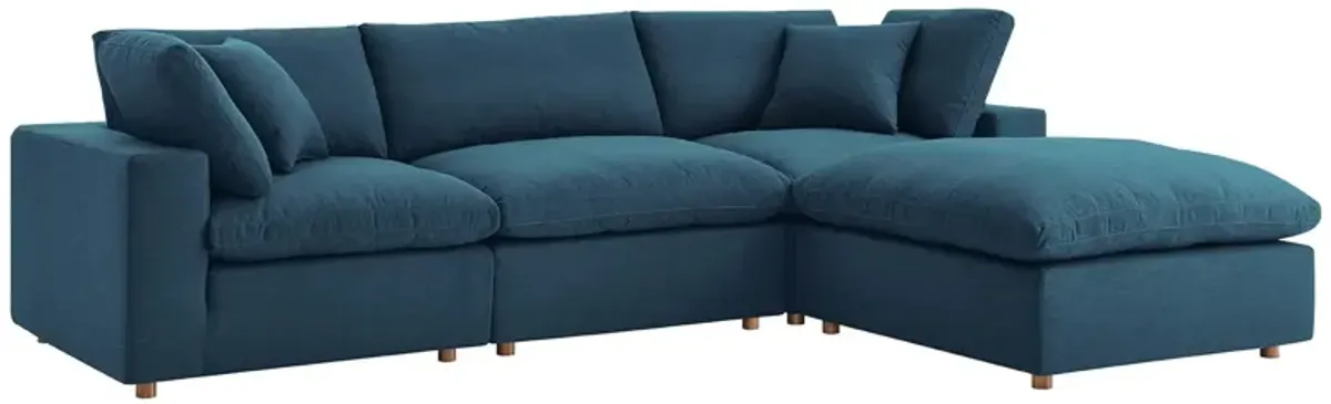 Commix Down Filled Overstuffed 4 Piece Sectional Sofa Set