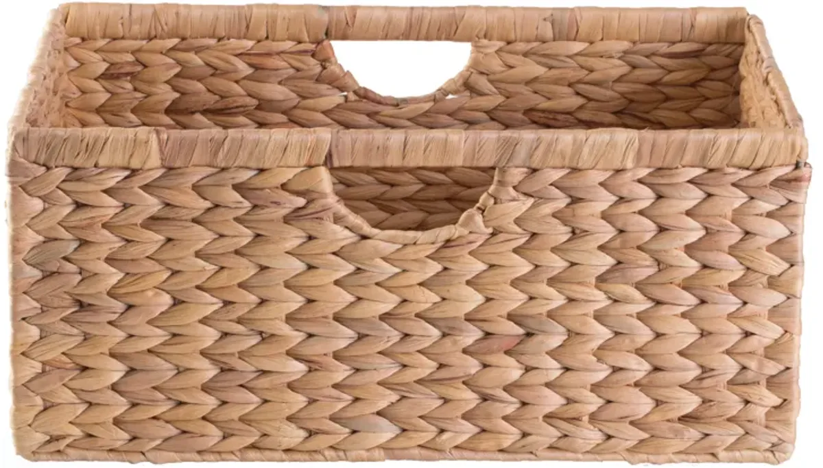 Vintiquewise Medium Hyacinth Basket - Rustic Handwoven Multipurpose Foldable Storage Organizer Decorative Laundry Totes and Woven Storage Bin for Bedroom, Living Room, Bathroom, Pantry and Closet