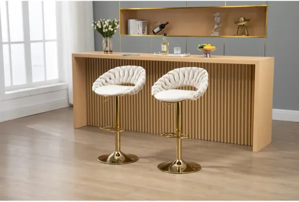 Swivel Bar Stools Set Of 2 Adjustable Counter Height Chairs With Footrest For Kitchen, Dining